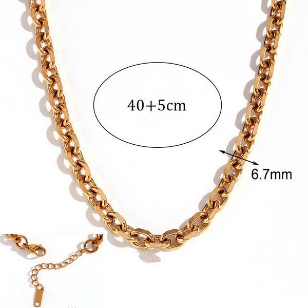 Kalen 7mm Flat Cable Chain Necklace Wholesale for Women