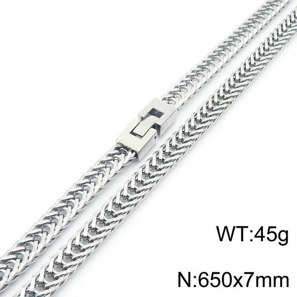 Kalen 7mm Foxtail Link Chain Necklace Wholesale for Men