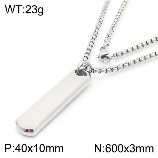 Kalen Engravable Bar Pendant Necklace Wholesale for Men