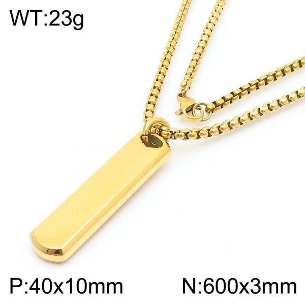 Kalen Engravable Bar Pendant Necklace Wholesale for Men