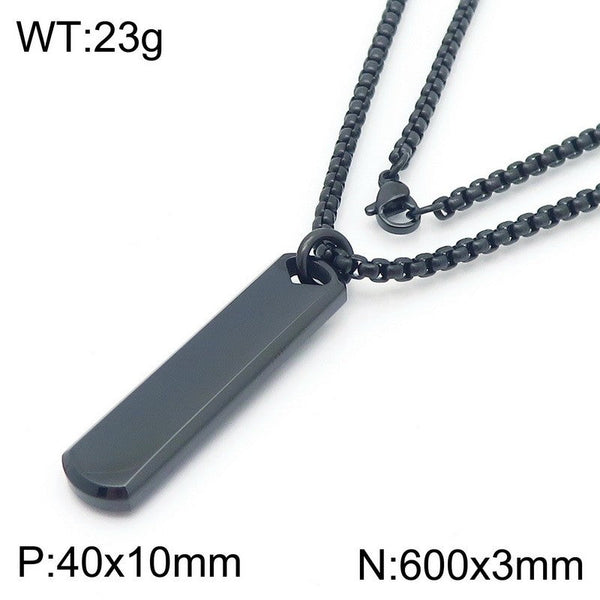 Kalen Engravable Bar Pendant Necklace Wholesale for Men