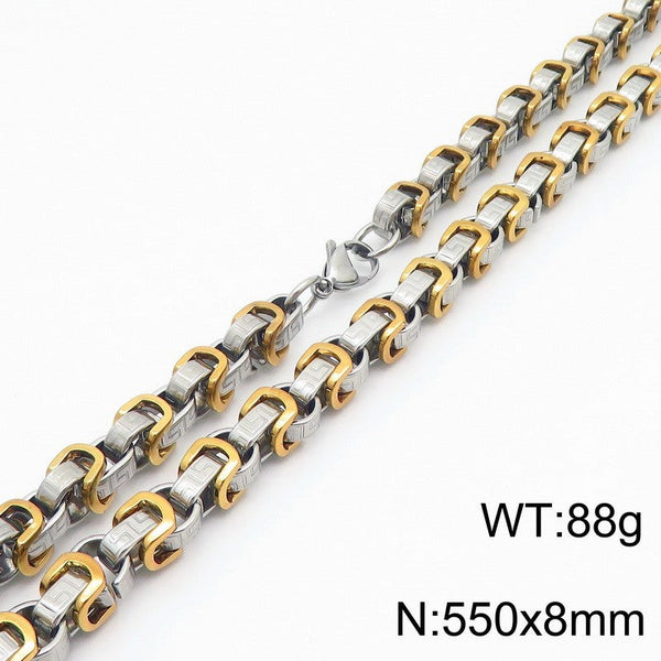 Kalen 8mm Byzantine Chain Necklace for Men Wholesale