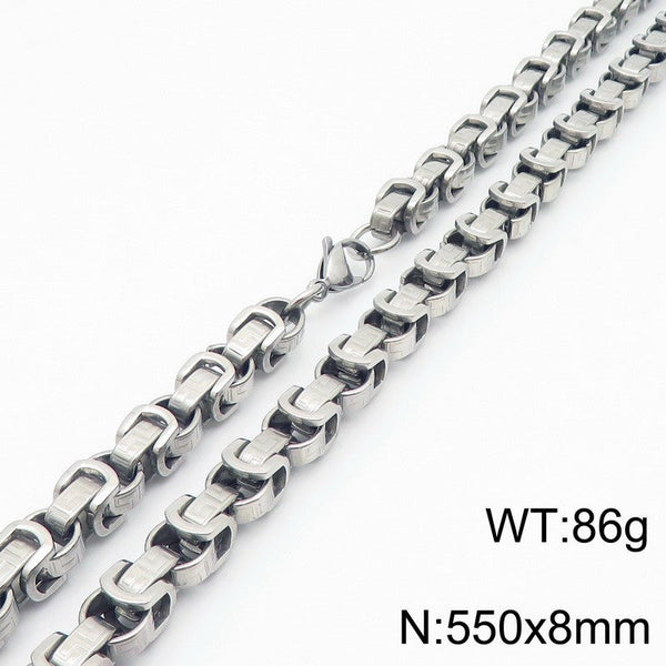 Kalen 8mm Byzantine Chain Necklace for Men Wholesale
