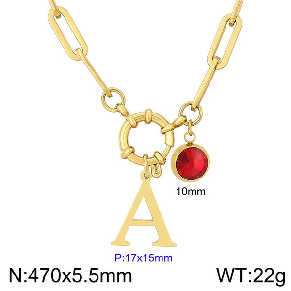 Kalen Letter Alphabet 26 Initial Pendant Necklace for Women