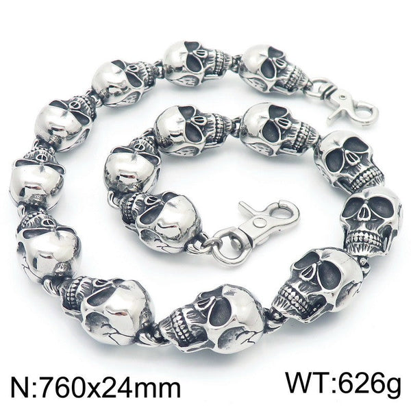 Kalen Stainless Steel Skull Chain Necklace for Men Wholesale