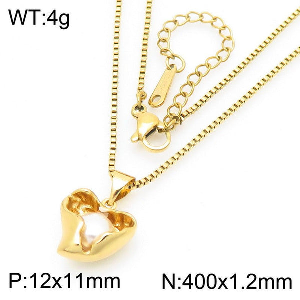 Kalen Pearl Heart Pendant Necklace for Women