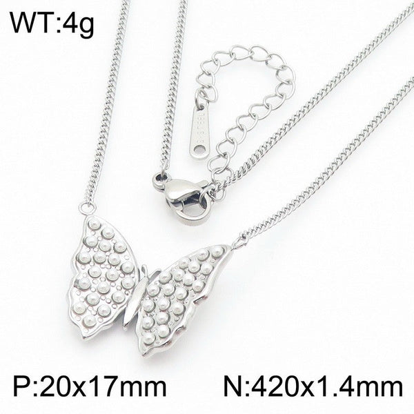 Kalen Butterfly Pearl Pendant Necklace for Women