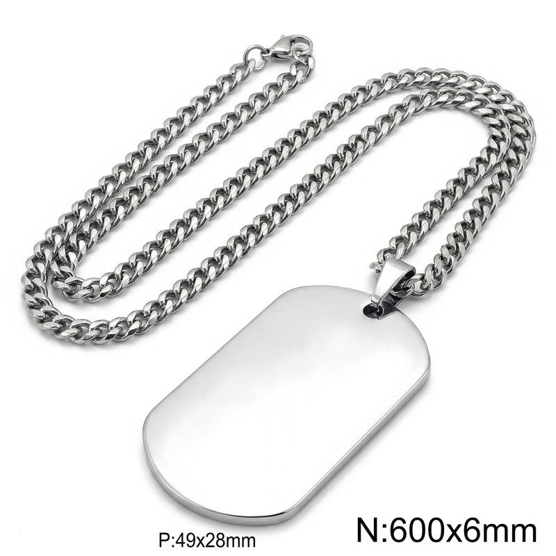 Kalen Jewelry Stainless Steel Military Tag Pendant Necklace - view 1