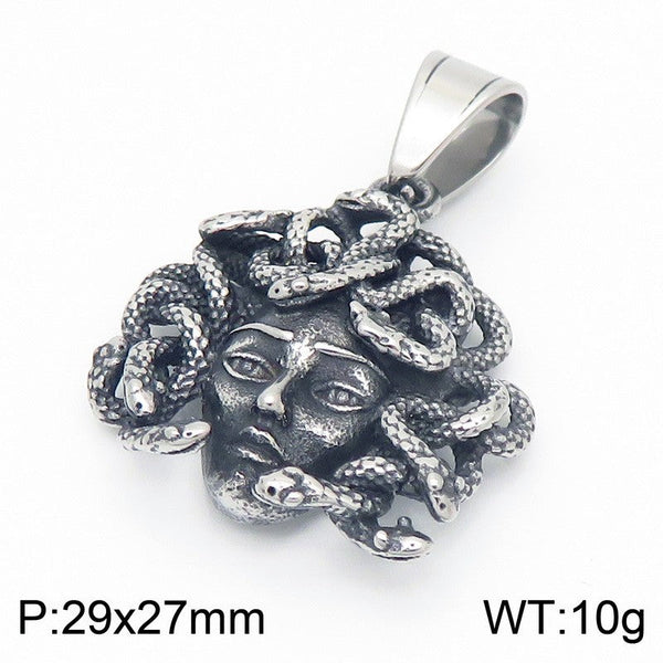 Kalen Stainless Steel Medusa Head Pendant