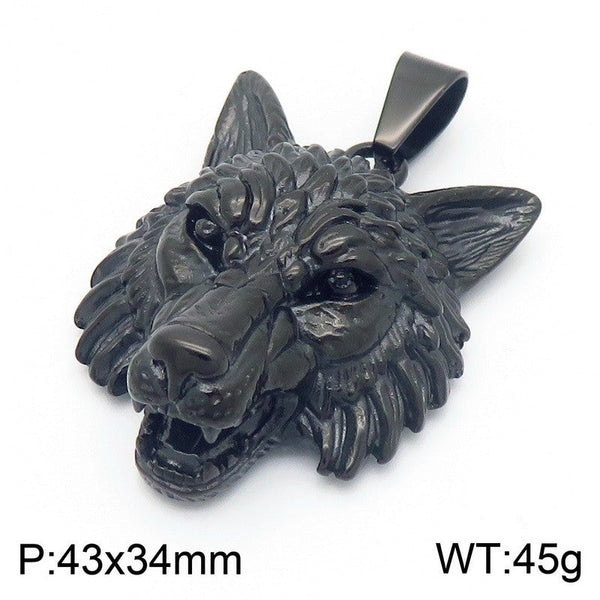 Kalen Stainless Steel Wolf Animal Pendant Necklace for Men Wholesale