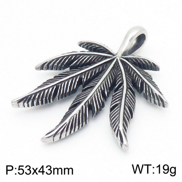 Kalen Marijuana Leaf Pendant Necklace for Men Wholesale