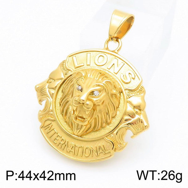 Kalen Lion Coin Pendant Necklace for Men Wholesale