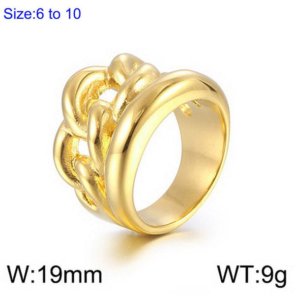 Kalen Stainless Steel Link Dome Chunky Ring for Women Wholesale