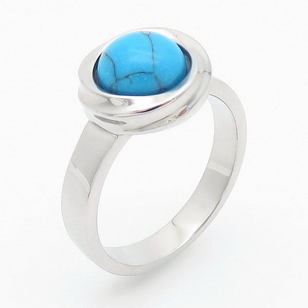 Kalen Stainless Steel Round Stone Ring for Men Women Wholesale