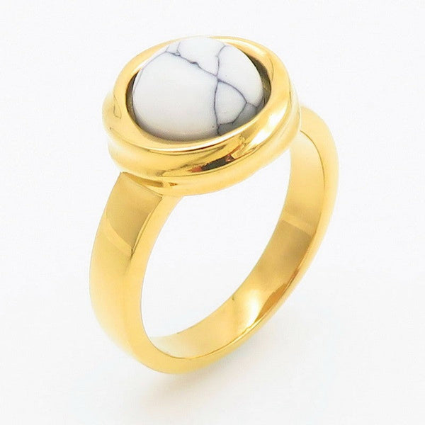 Kalen Stainless Steel Round Stone Ring for Men Women Wholesale