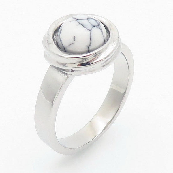 Kalen Stainless Steel Round Stone Ring for Men Women Wholesale