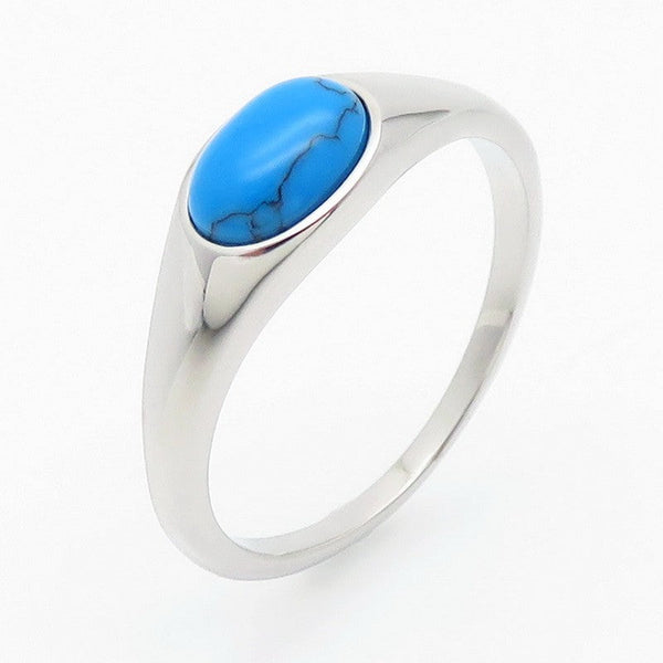 Kalen Stainless Steel Oval Stone Ring for Men Women Wholesale