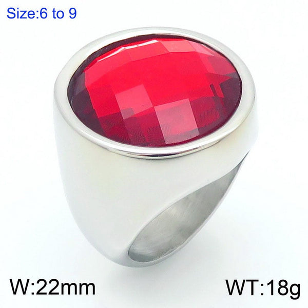 Kalen Stainless Steel Round Stone Ring for Women Wholesale