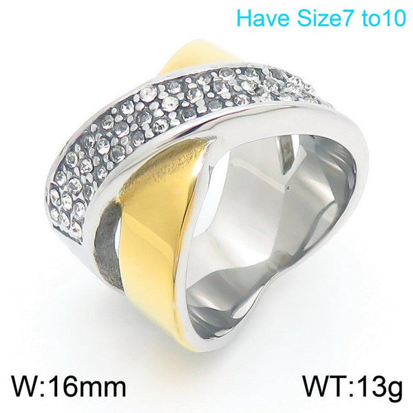 Kalen Stainless Steel Zircon Ring for Women Wholesale