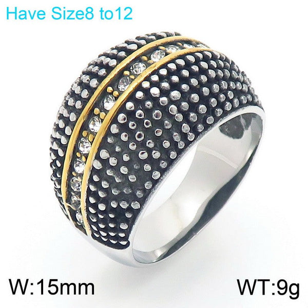 Kalen Pave Dots Two-Tone Rings for Women Wholesale