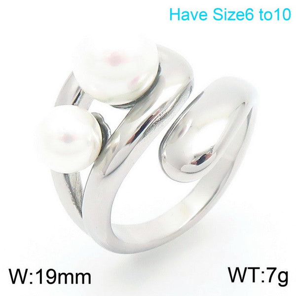 Kalen Pearl Adjustable Open Rings for Women Wholesale