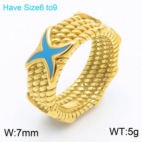 Kalen X Enamel Rings for Women Wholesale