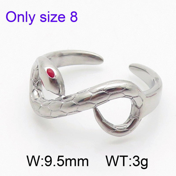 Kalen Stainless Steel Open Snake Ring