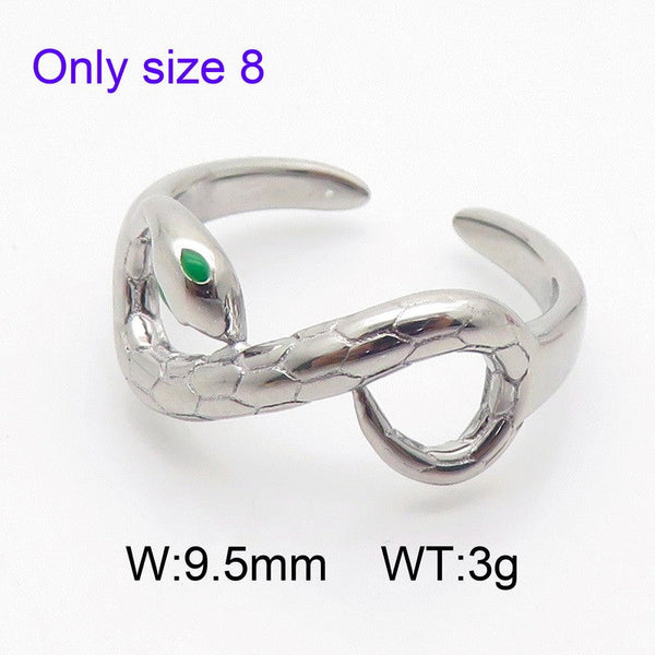 Kalen Stainless Steel Open Snake Ring