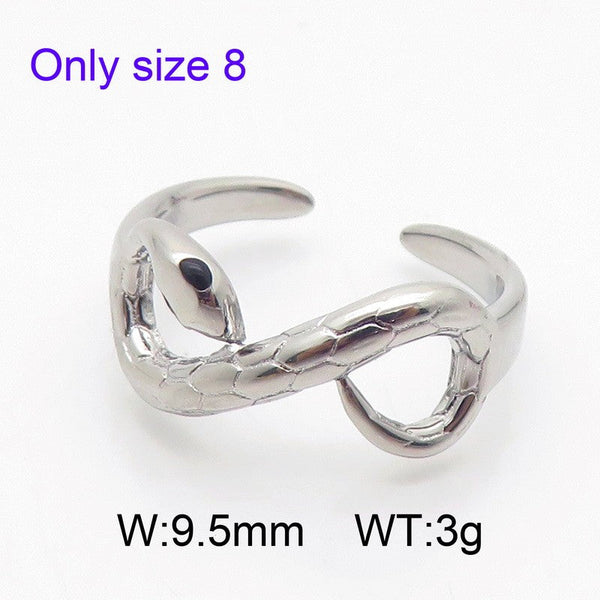 Kalen Stainless Steel Open Snake Ring