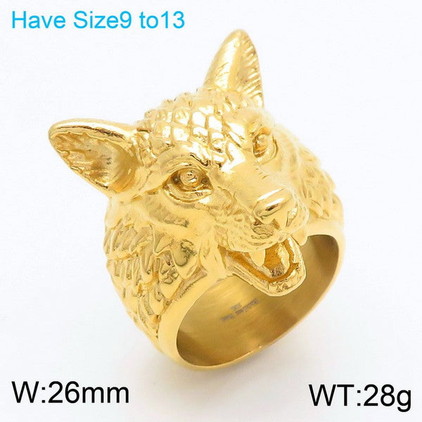 Kalen Stainless Steel Wolf Ring for Men