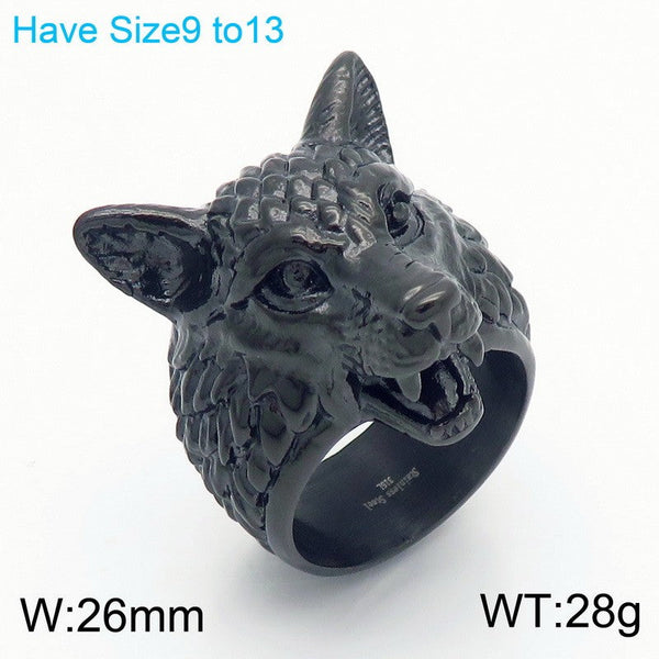 Kalen Stainless Steel Wolf Ring for Men