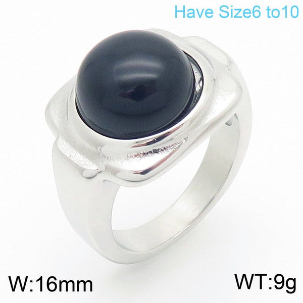 Kalen Stainless Steel Stone Ring for Women