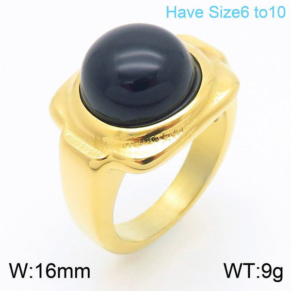 Kalen Stainless Steel Stone Ring for Women