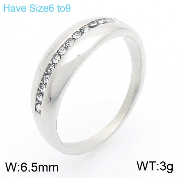 Kalen Stainless Steel CZ Zircon Ring for Women