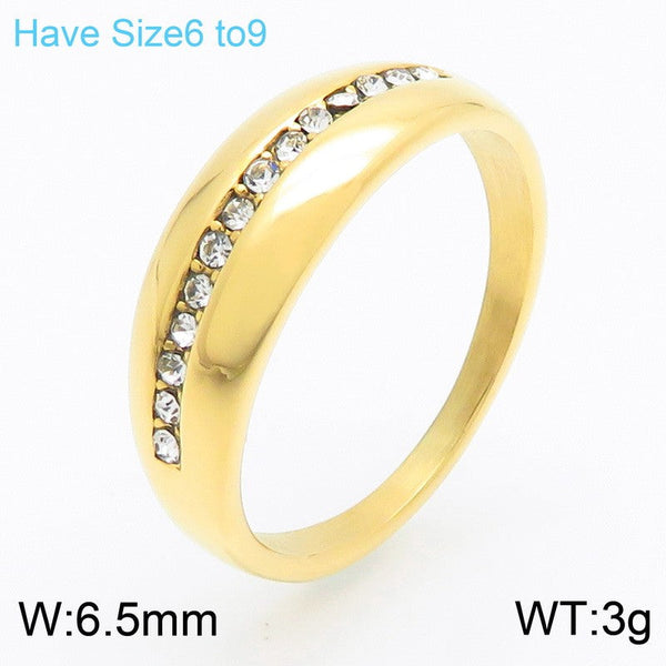 Kalen Stainless Steel Zircon Ring for Women