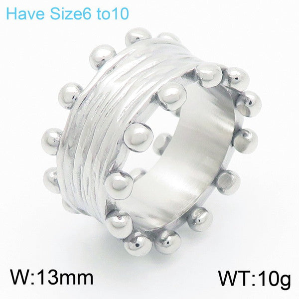 Kalen Stainless Steel Bohemian Beaded Ring for Women