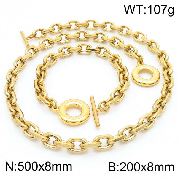 Kalen Loop Chain Bracelet Necklace Jewelry Set Wholesale