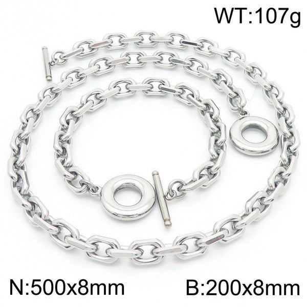 Kalen Loop Chain Bracelet Necklace Jewelry Set Wholesale
