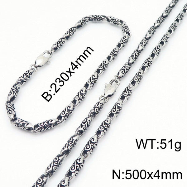 Kalen Casting Chain Bracelet Necklace Jewelry Set Wholesale