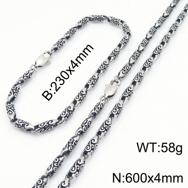 Kalen Casting Chain Bracelet Necklace Jewelry Set Wholesale