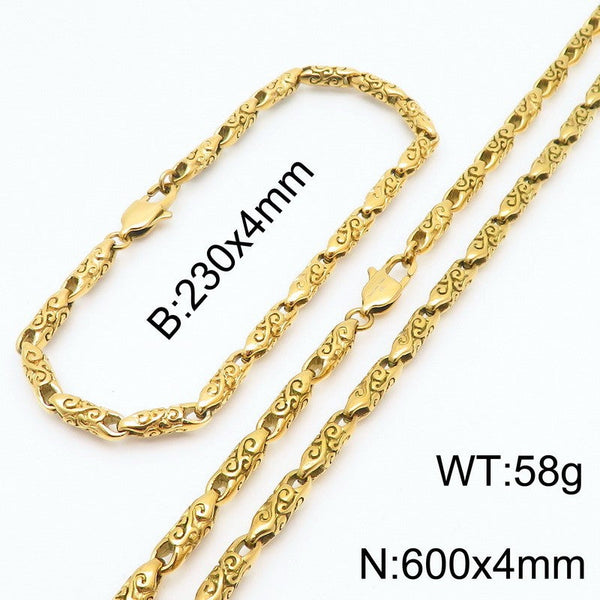 Kalen Casting Chain Bracelet Necklace Jewelry Set Wholesale