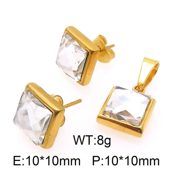 Kalen Zircon Earring Pendant Necklace Jewelry Set for Women Wholesale