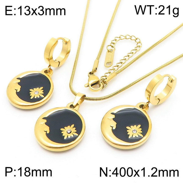 Kalen Star Enamel Earrings Necklace Jewelry Set Wholesale