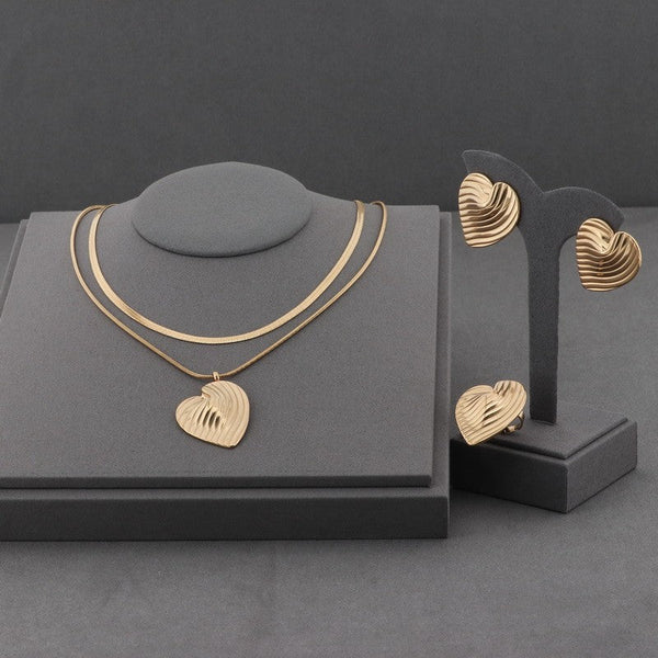 Kalen Heart Ring Earring Pendant Necklace Jewelry Set Wholesale