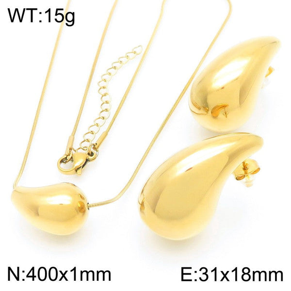 Kalen Waterdrop Pendant Necklace Earrings for Women