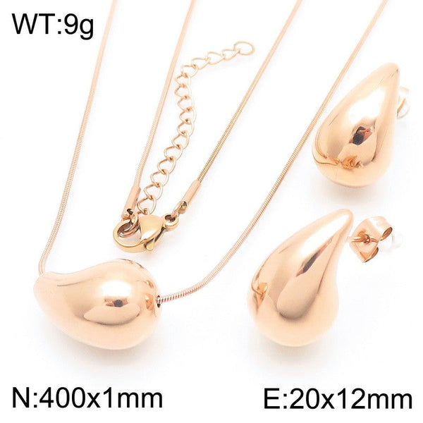 Kalen Waterdrop Pendant Necklace Earrings for Women