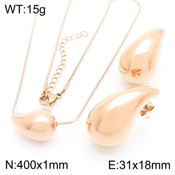 Kalen Waterdrop Pendant Necklace Earrings for Women