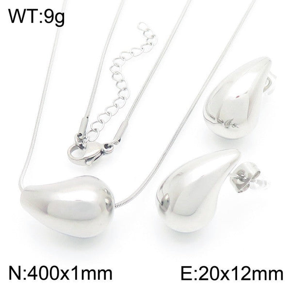 Kalen Waterdrop Pendant Necklace Earrings for Women