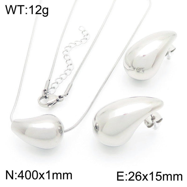 Kalen Waterdrop Pendant Necklace Earrings for Women