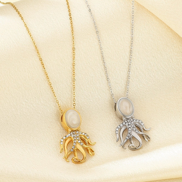 Pearl Octopus Pendant Necklace
